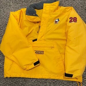 Mickey Mouse Jacket Size XL Yellow Anorak Raincoat Vintage 90's Disney Store